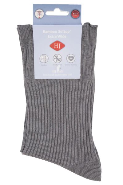 1 Pair Extra Wide Bamboo Softop Socks Men's - HJ Hall