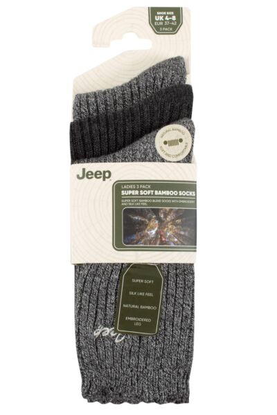 Women's 3 Pair Jeep Bamboo Scalloped Top Socks