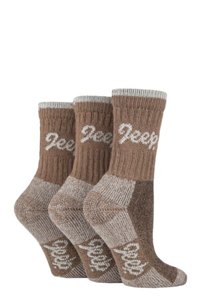 Women's 3 Pair Jeep Luxury Terrain Boot Socks