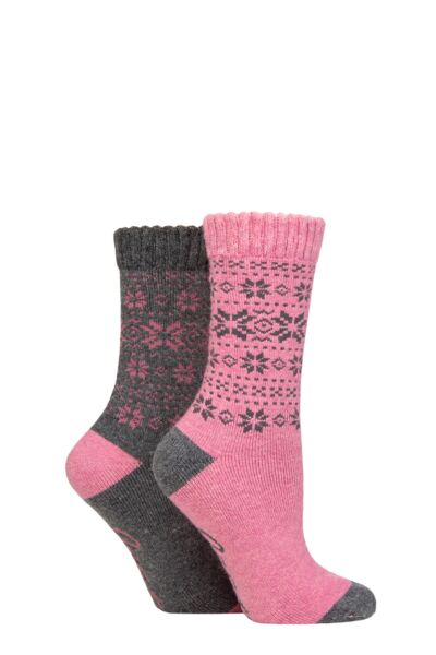 Women's 2 Pair Jeep Wool Blend Thermal Performance Boot Socks