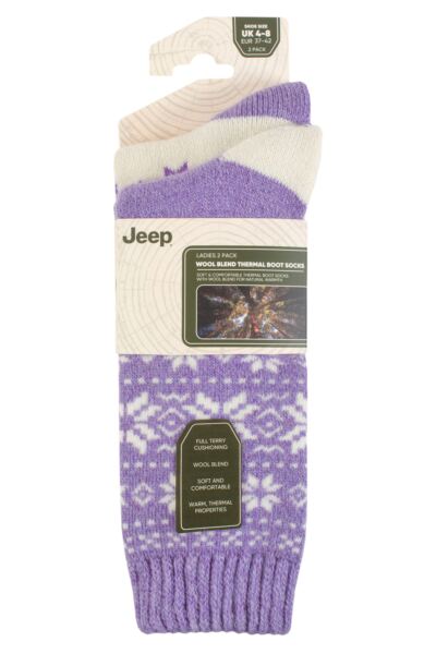 Women's 2 Pair Jeep Wool Blend Thermal Performance Boot Socks