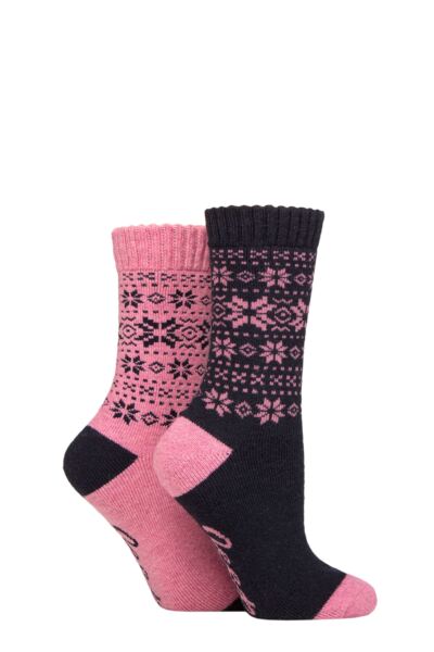 Women's 2 Pair Jeep Wool Blend Thermal Performance Boot Socks