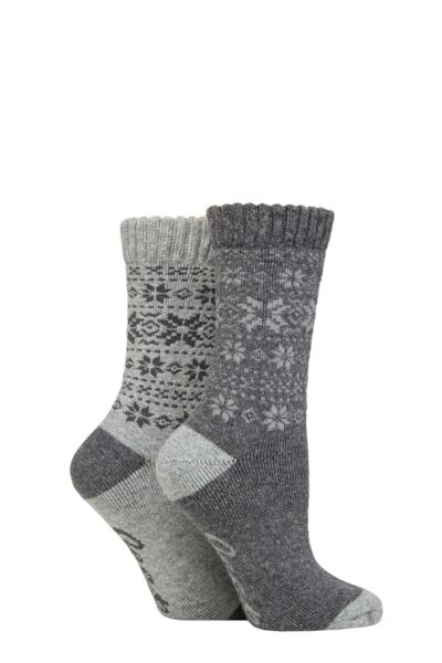 Women's 2 Pair Jeep Wool Blend Thermal Performance Boot Socks