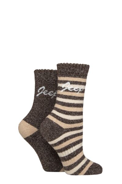 Women's 2 Pair Jeep Wool Blend Thermal Boot Socks