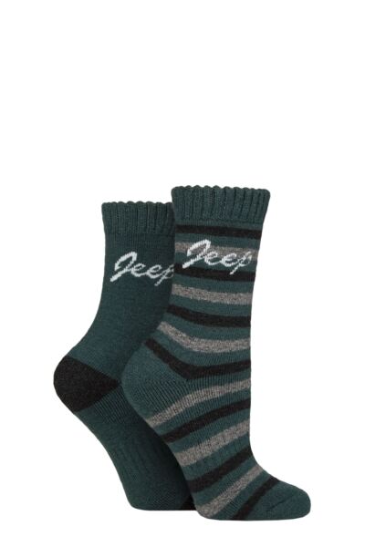 Women's 2 Pair Jeep Wool Blend Thermal Boot Socks
