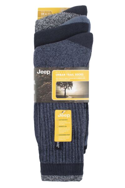 Mens 3 Pair Jeep Terrain Leisure Socks