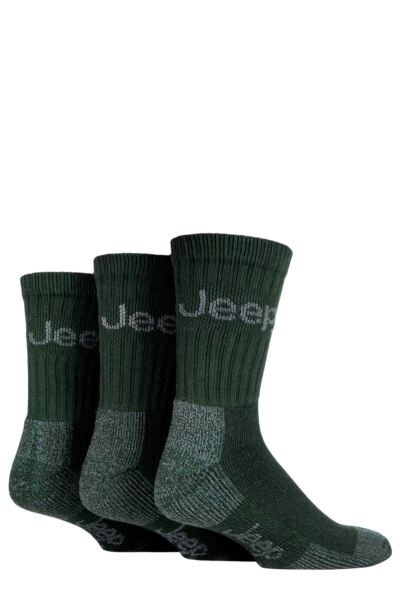 Mens 3 Pair Jeep Luxury Terrain Boot Socks