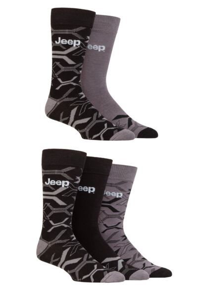 Mens 5 Pair Jeep Everyday Leisure Bamboo Socks