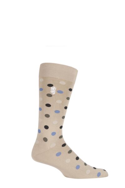 1 Pair 80% Sea Island Cotton Spots Socks Men's - Pringle of Scotland