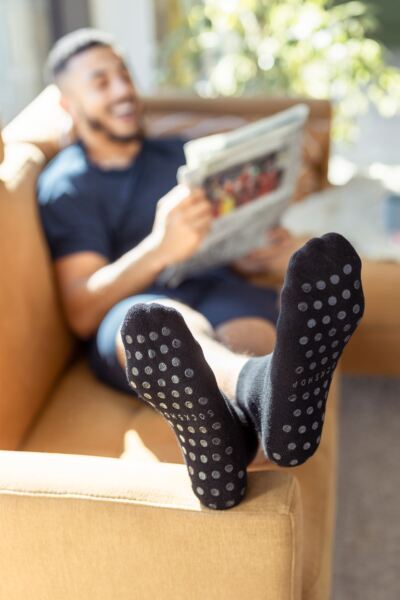 Mens and Women's 2 Pair Lazy Panda Bamboo Cushioned Slipper Socks