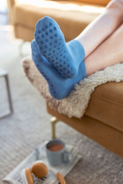 Mens and Women's 2 Pair Lazy Panda Bamboo Cushioned Slipper Socks