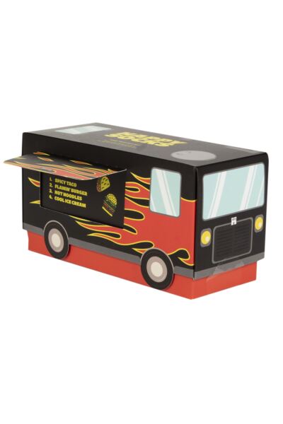 Mens and Women's 4 Pair Happy Socks Food Truck Gift Boxed Socks