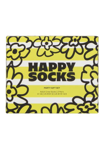 Mens and Women's 2 Pair Happy Socks Party Gift Boxed Socks