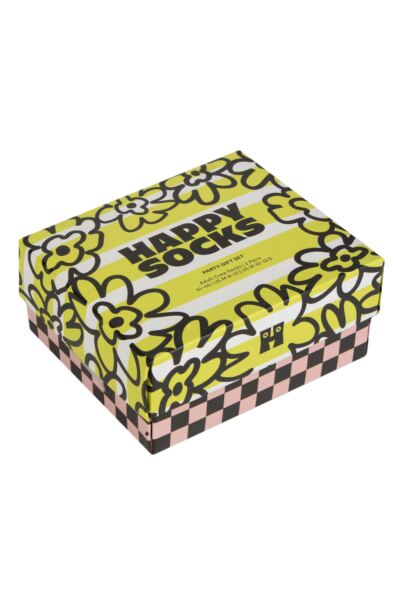 Mens and Women's 2 Pair Happy Socks Party Gift Boxed Socks