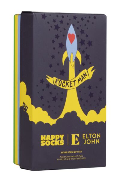Mens and Women's 3 Pair Happy Socks Elton John Gift Boxed Socks
