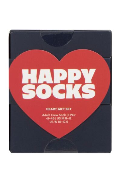 Mens and Women's 1 Pair Happy Socks Heart Gift Boxed Socks