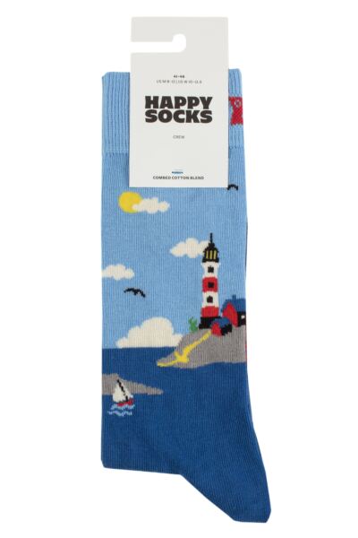 Mens and Women's 1 Pair Happy Socks Lighthouse Socks
