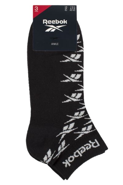 Mens and Women's 3 Pair Reebok Essentials Cotton Ankle Socks