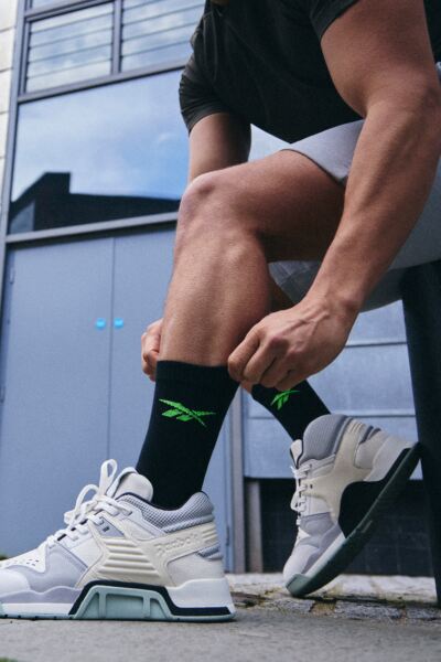Mens and Women's 3 Pair Reebok Essentials Cotton Crew Socks with Arch Support