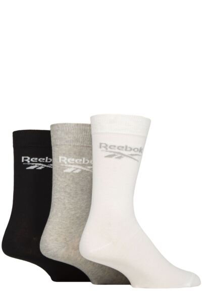 Mens and Women's 3 Pair Reebok Core Cotton Crew Socks