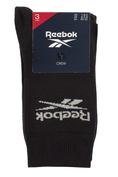 Mens and Women's 3 Pair Reebok Core Cotton Crew Socks