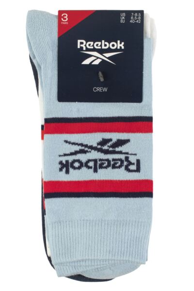Mens and Women's 3 Pair Reebok Essentials Cotton Crew Socks