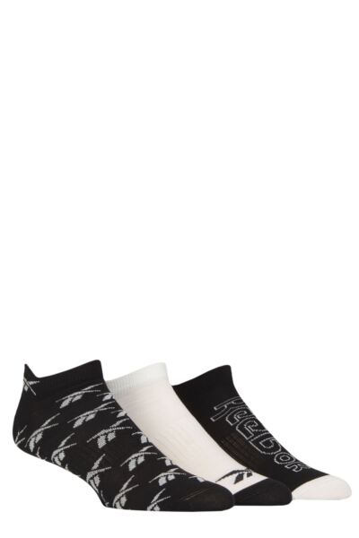 Mens and Women's 3 Pair Reebok Essentials Cotton Trainer Socks with Arch Support