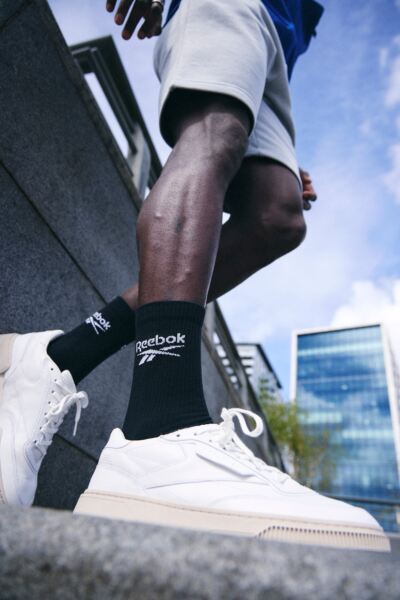Mens and Women's 3 Pair Reebok Core Ribbed Cotton Crew Socks