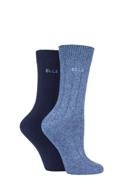 2 Pair Ribbed Bamboo Boot Socks Women's - Elle