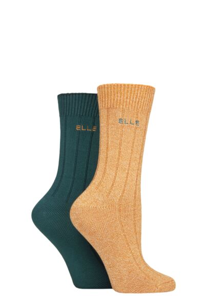 2 Pair Ribbed Bamboo Boot Socks Women's - Elle