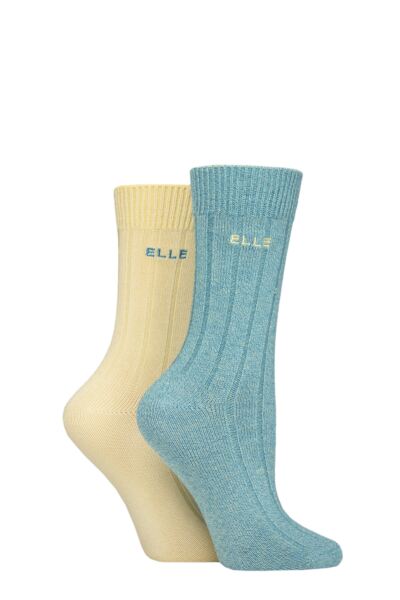 2 Pair Ribbed Bamboo Boot Socks Women's - Elle