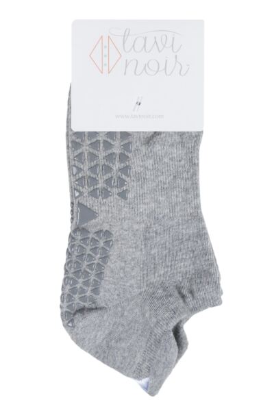1 Pair Full Front Grip Yoga Organic Cotton Socks Women's - Tavi Noir