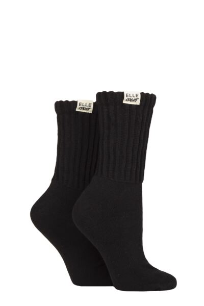 Women's 2 Pair Elle Bamboo Slouch Sports Socks