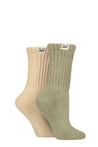 Women's 2 Pair Elle Bamboo Slouch Sports Socks