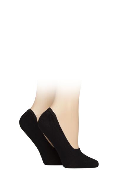 2 Pair Bamboo Seamless Shoe liners with Silicone Heel Grips Women's - Elle