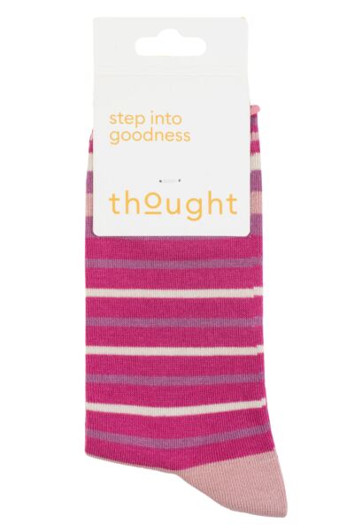 Women's 1 Pair Thought Bamboo and Organic Cotton Striped Socks