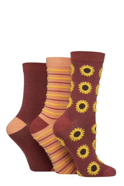 Women's 3 Pair Elle Spotty and Stripe Feather Bamboo Socks