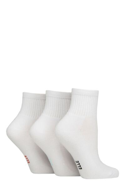 Women's 3 Pair Elle Half Cushion Bamboo Sport Anklet Socks