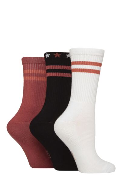 Women's 3 Pair Elle Half Cushion Bamboo Sports Socks