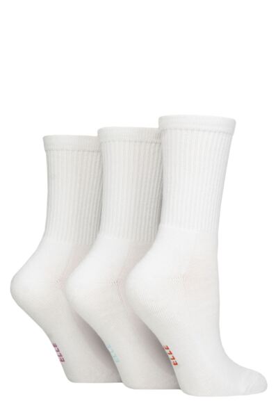 Women's 3 Pair Elle Half Cushion Bamboo Sports Socks