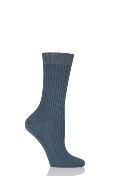 1 Pair Classic Merino Wool Ribbed Socks Women's - Pantherella