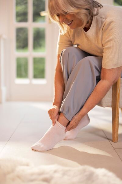 Women's 3 Pair IOMI FootNurse Gentle Grip Diabetic Cotton Trainer Socks