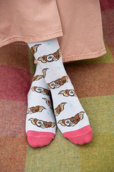 Womens 3 Pair Gremlins Gizmo Cotton Socks