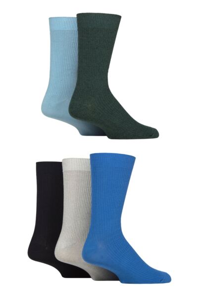 Mens 5 Pair Jeff Banks Cotton Blend Crew Socks