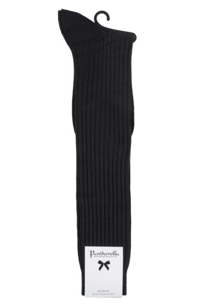 1 Pair Classic Merino Wool Ribbed Knee High Socks Women's - Pantherella