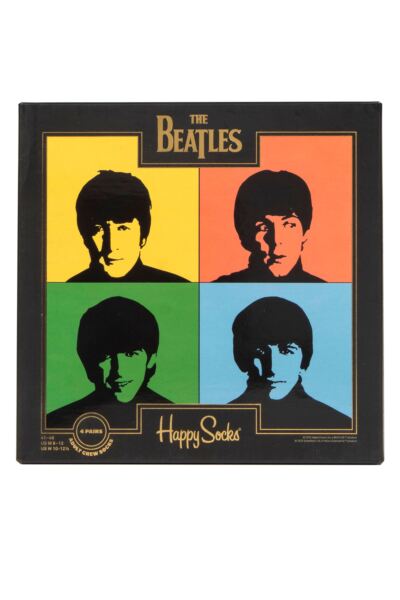 Mens and Women's 4 Pair Happy Socks Beatles Gift Boxed Socks