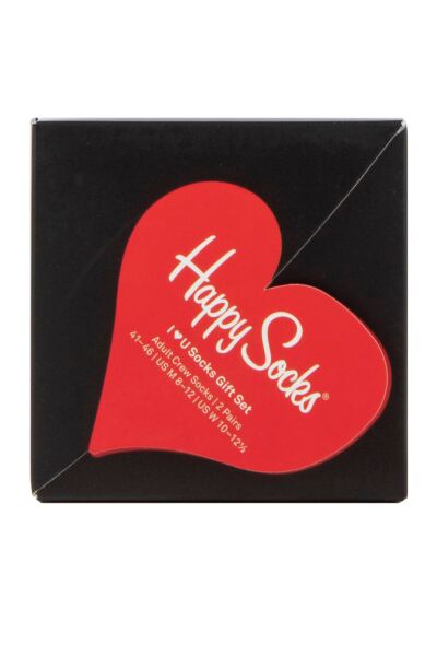 Mens and Women's 2 Pair Happy Socks I Heart you Gift Boxed Socks