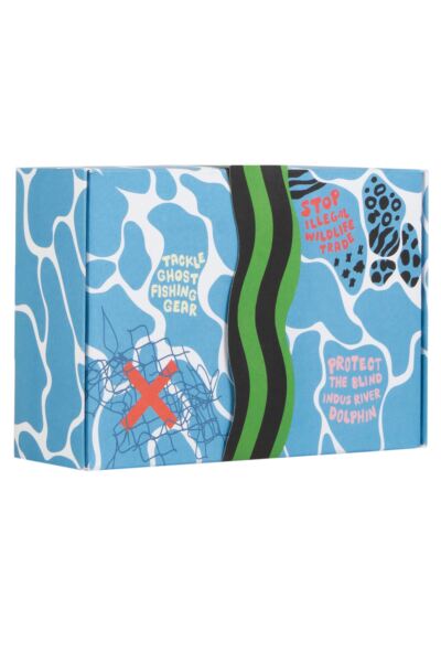 Mens and Women's 4 Pair Happy Socks WWF Gift Boxed Socks