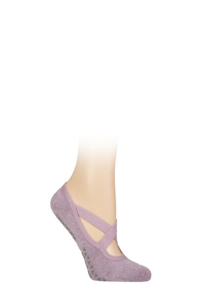 1 Pair Full Toe Organic Cotton Chloe Ballet Slippers Socks with Grip Women's - Tavi Noir