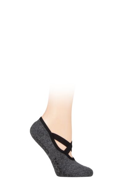 1 Pair Full Toe Organic Cotton Chloe Ballet Slippers Socks with Grip Women's - Tavi Noir